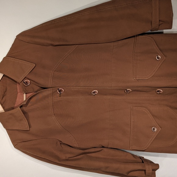 Vintage brown collared trench coat - Picture 4 of 10